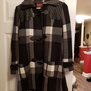 525 America plaid jacket with leather trim.